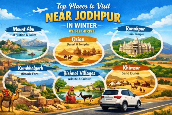 Top places to visit near Jodhpur in winter by self-drive including Osian, Mount Abu, Ranakpur and Khimsar