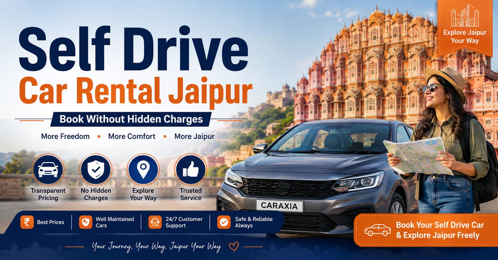 Self Drive Car Rental Jaipur Without Hidden Charges