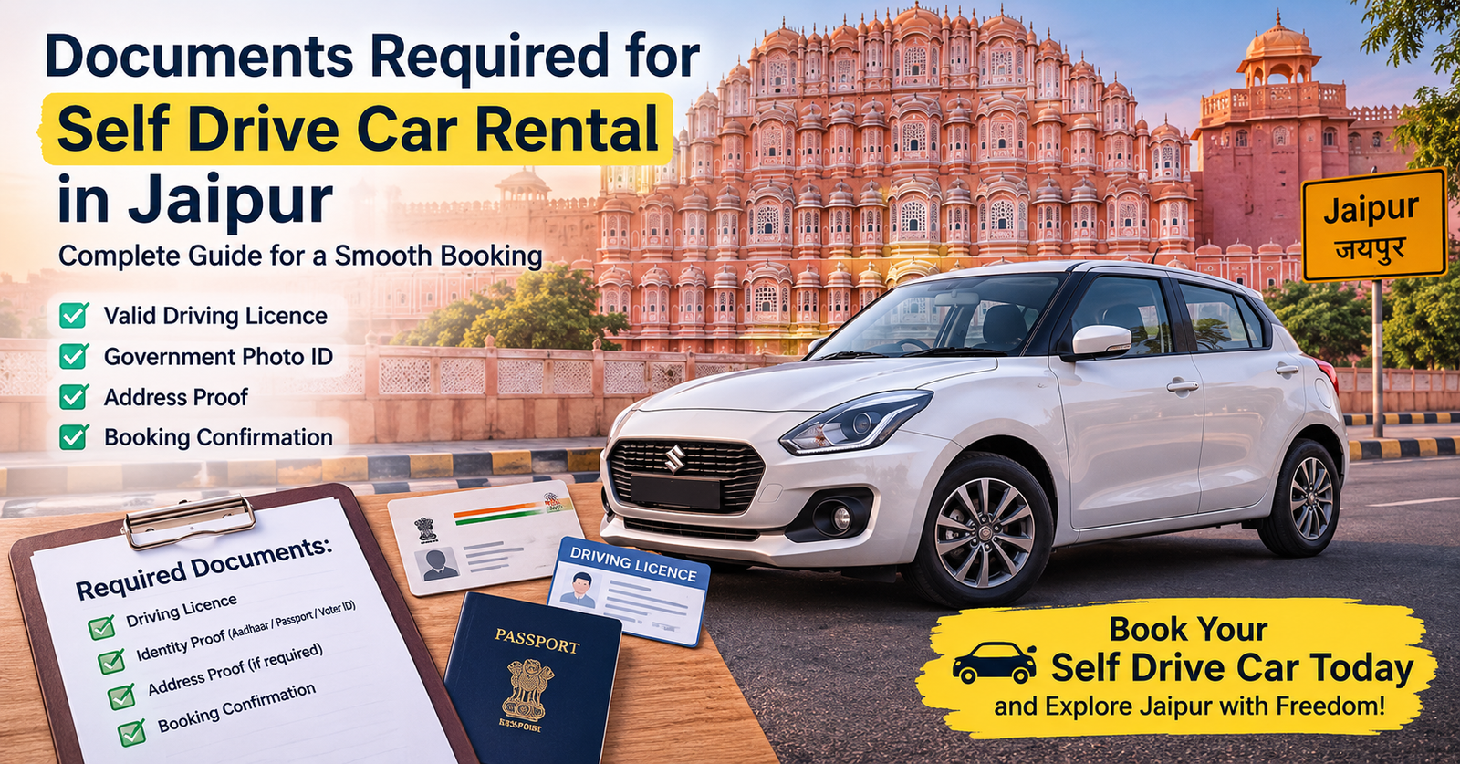 Documents Required for Self Drive Car Rental in Jaipur